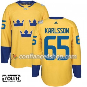 Adidas Maillot de Hockey Suède Erik Karlsson 65 Coupe du monde de hockey sur glace 2016 Jaune Premier - Enfant